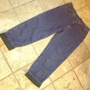 LL Bean Flannel Lined Jeans 35x29